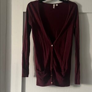 Frenchi Deep Red Women's Cardigan Sweater